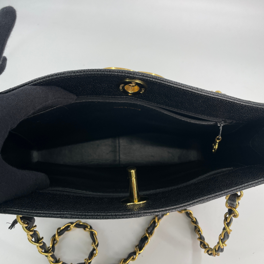 CHANEL キャビアチェーントートバッグ