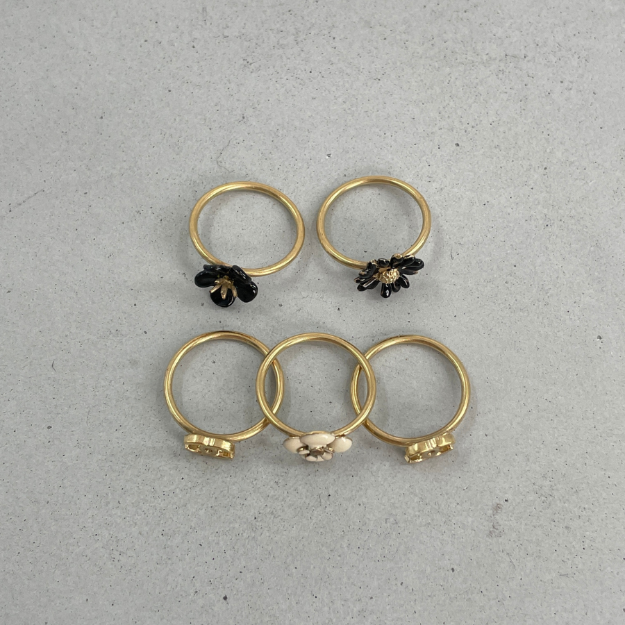 CHANEL アイコンシリーズ カメリアリング 5点セット