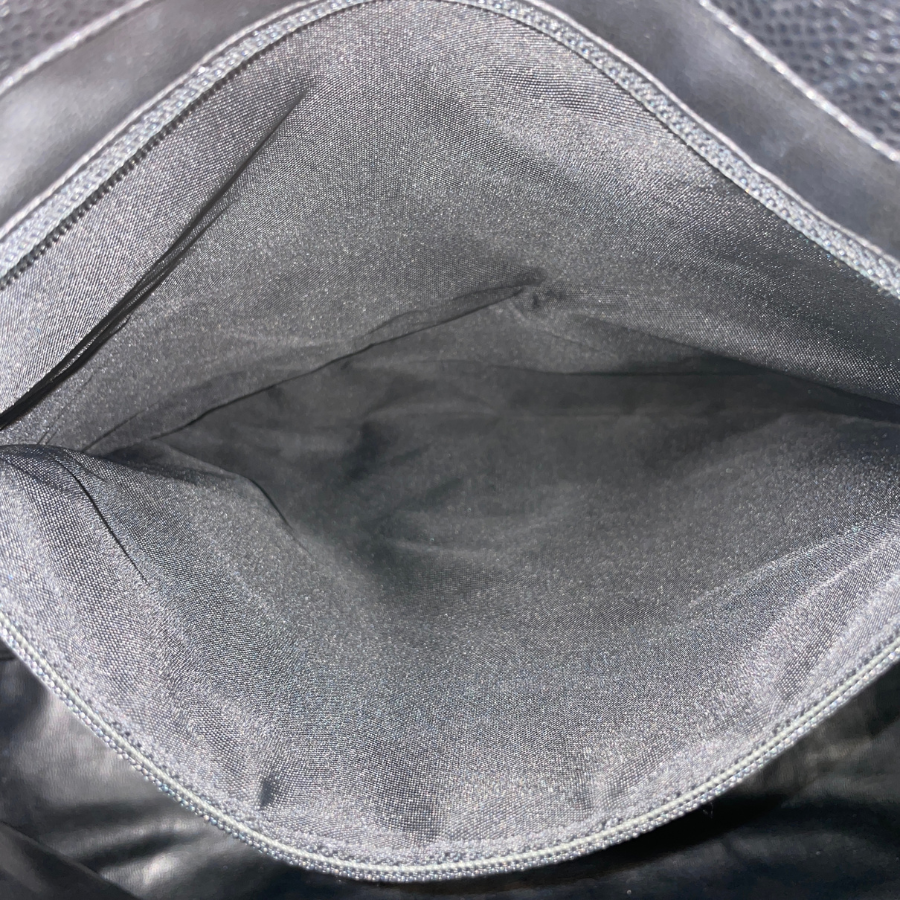 CHANEL キャビアスキンデカココマーク Wチェーントートバッグ