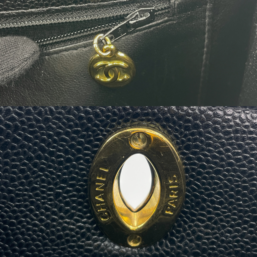 CHANEL キャビアチェーントートバッグ