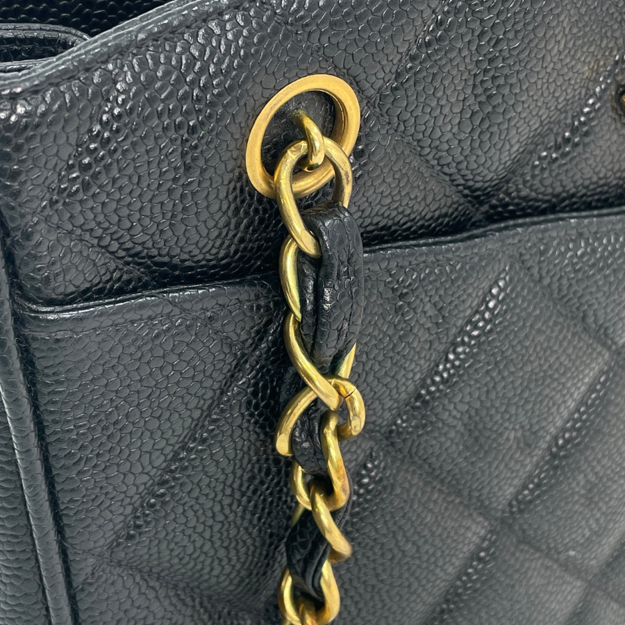 CHANEL キャビアチェーントートバッグ