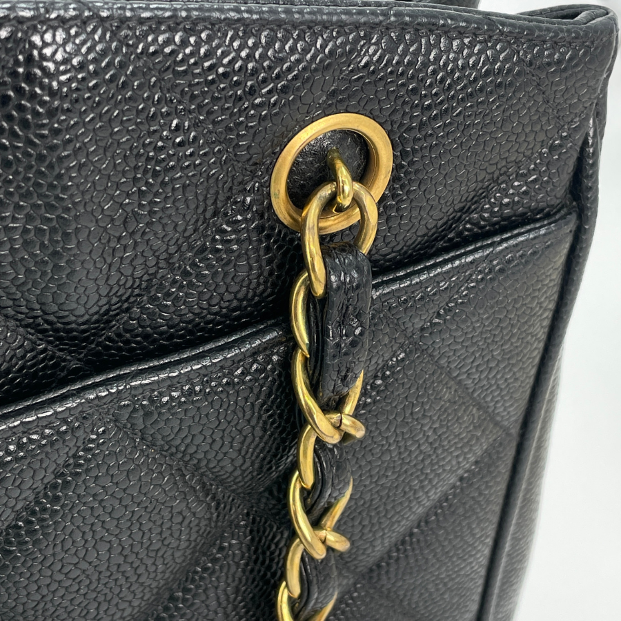 CHANEL キャビアチェーントートバッグ