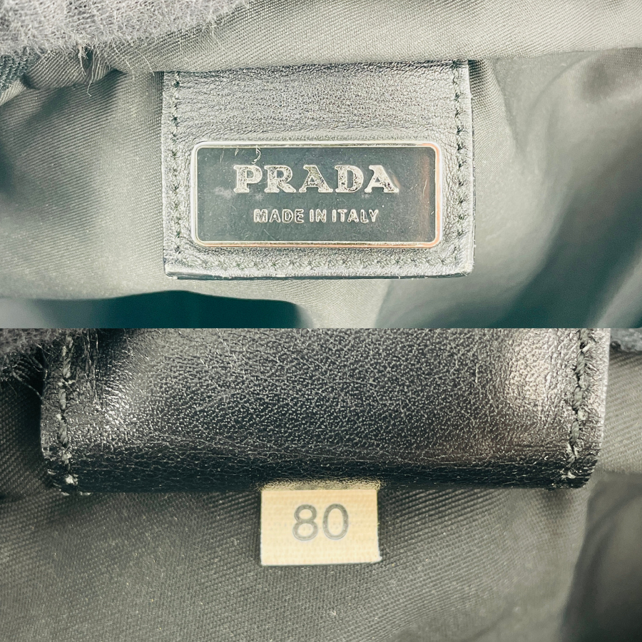 PRADAショルダー ナイロン×レザー 黒 付け根スレ