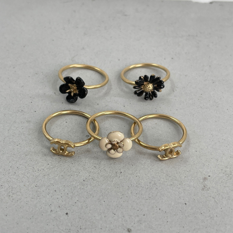 CHANEL アイコンシリーズ カメリアリング 5点セット