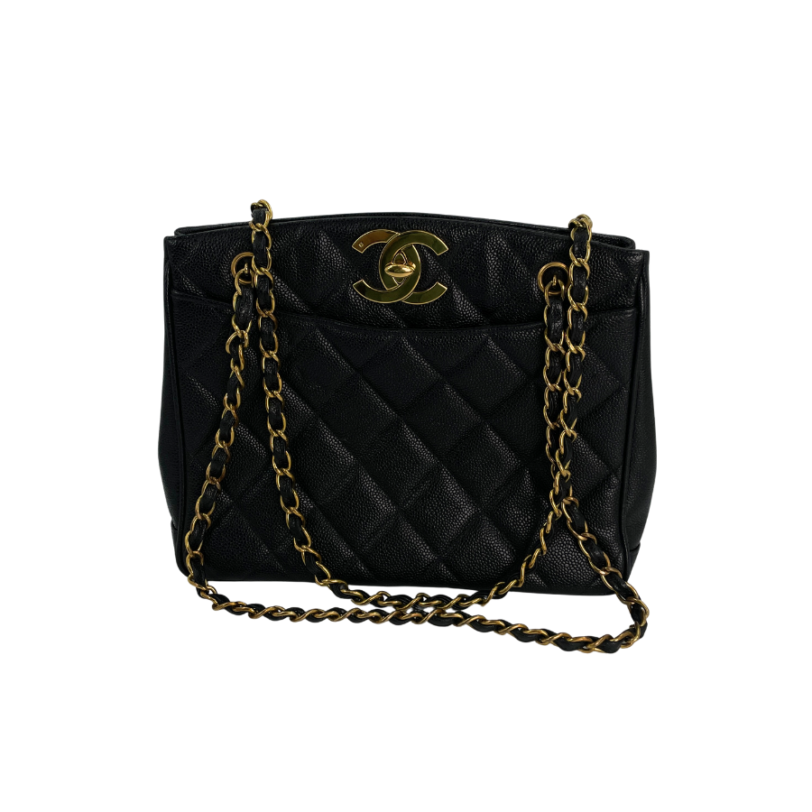 CHANEL キャビアチェーントートバッグ