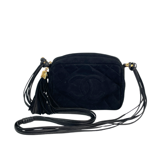 CHANEL ショルダーバッグ 黒 スエード