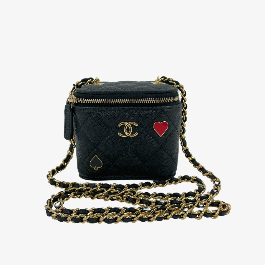 CHANEL Caviar Skin Mini Vanity Trump Chain Shoulder Bag – Tibi Trunk