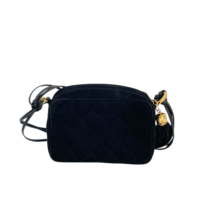 CHANEL ショルダーバッグ 黒 スエード