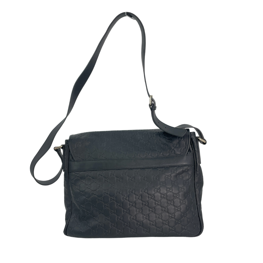 GUCCI グッチシマ レザー ショルダーバッグ ブラック