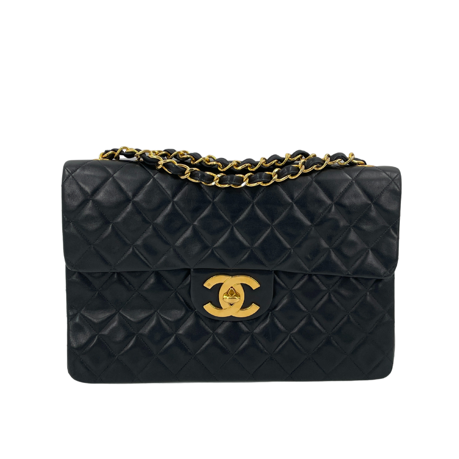 CHANEL デカマトラッセ ラムスキン チェーンショルダーバッグ