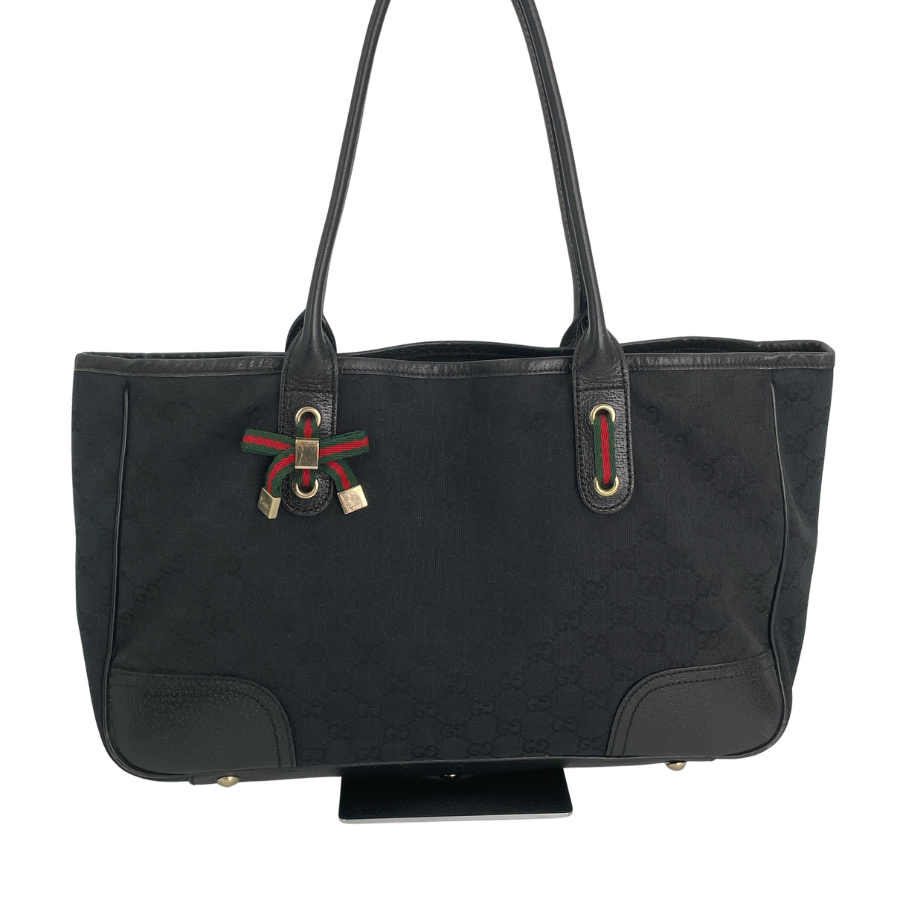 GUCCI GGキャンバス ブラック ハンドバッグ