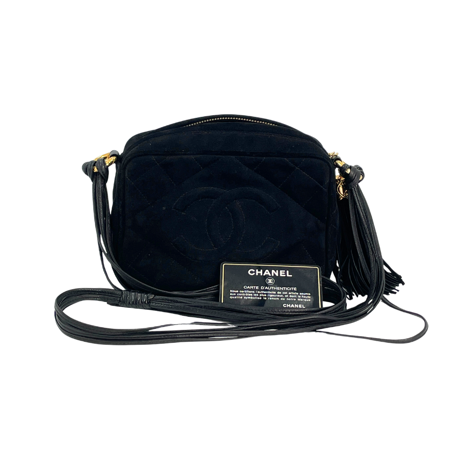 CHANEL ショルダーバッグ 黒 スエード