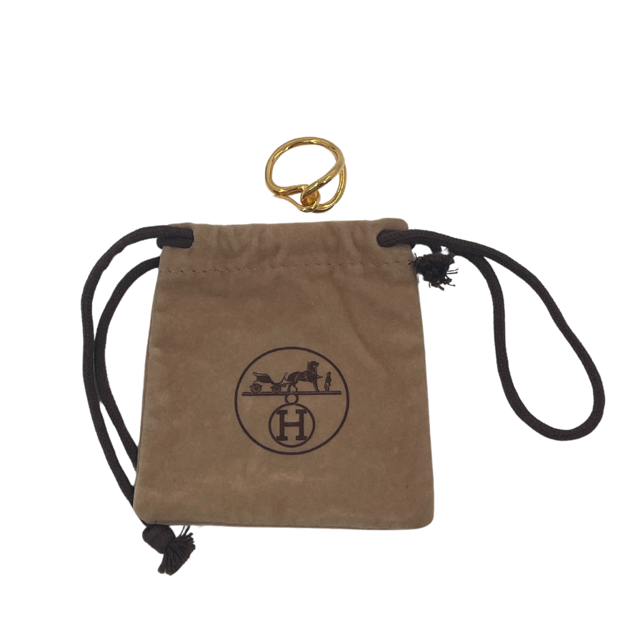 HERMES Jumbo Gold Scarf Ring