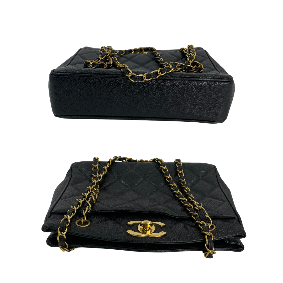 CHANEL キャビアチェーントートバッグ