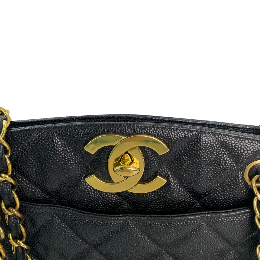 CHANEL キャビアチェーントートバッグ