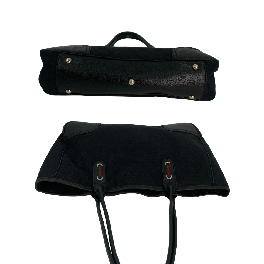 GUCCI GGキャンバス ブラック ハンドバッグ