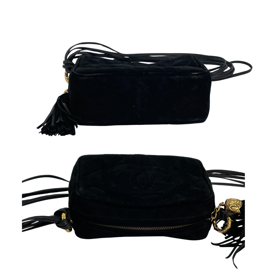 CHANEL ショルダーバッグ 黒 スエード
