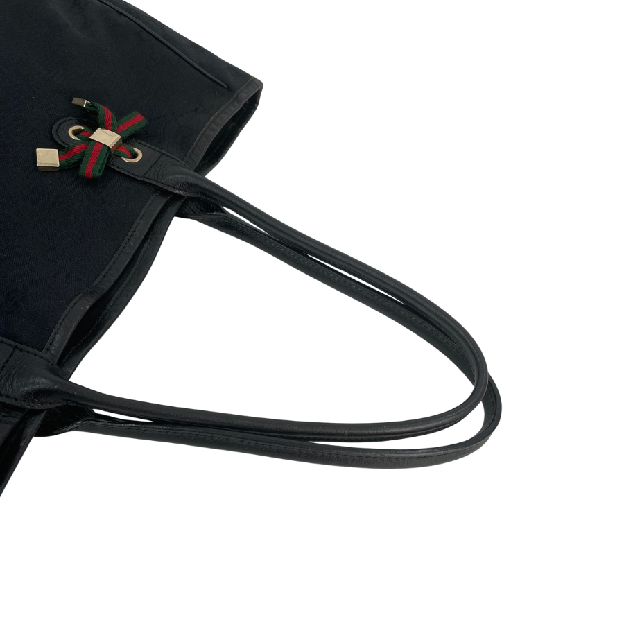GUCCI GGキャンバス ブラック ハンドバッグ