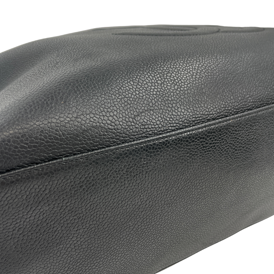 CHANEL キャビアスキンデカココマーク Wチェーントートバッグ