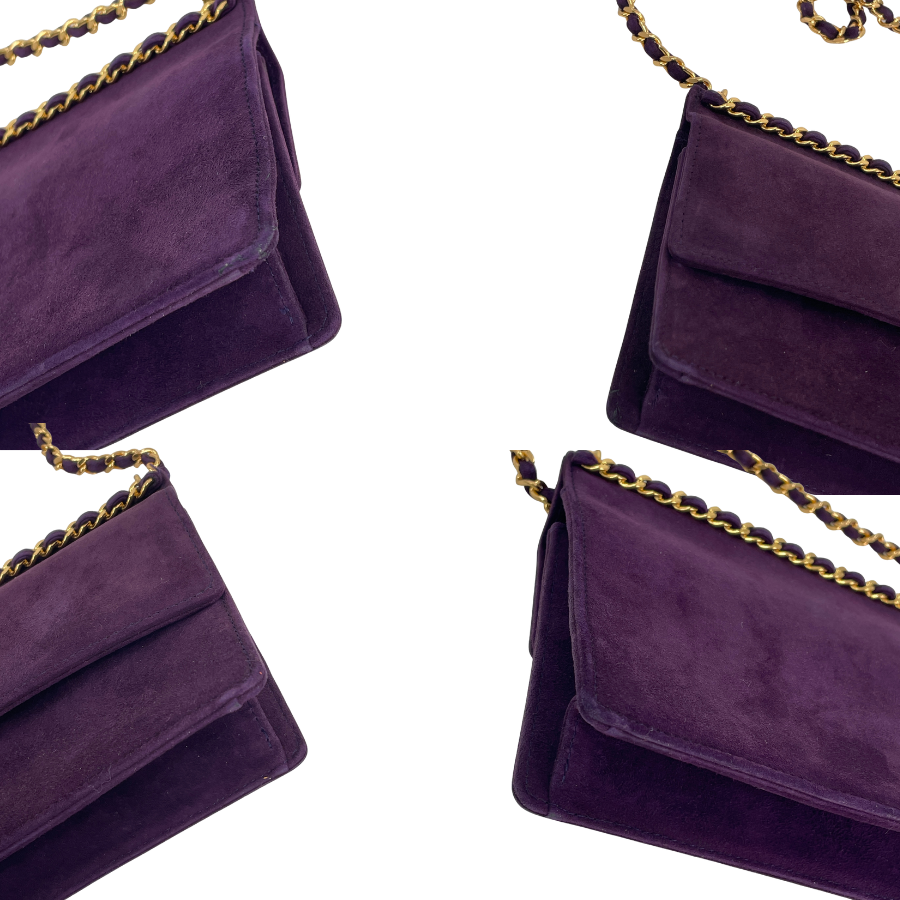 CHANEL ハンドバッグ スエード パープル