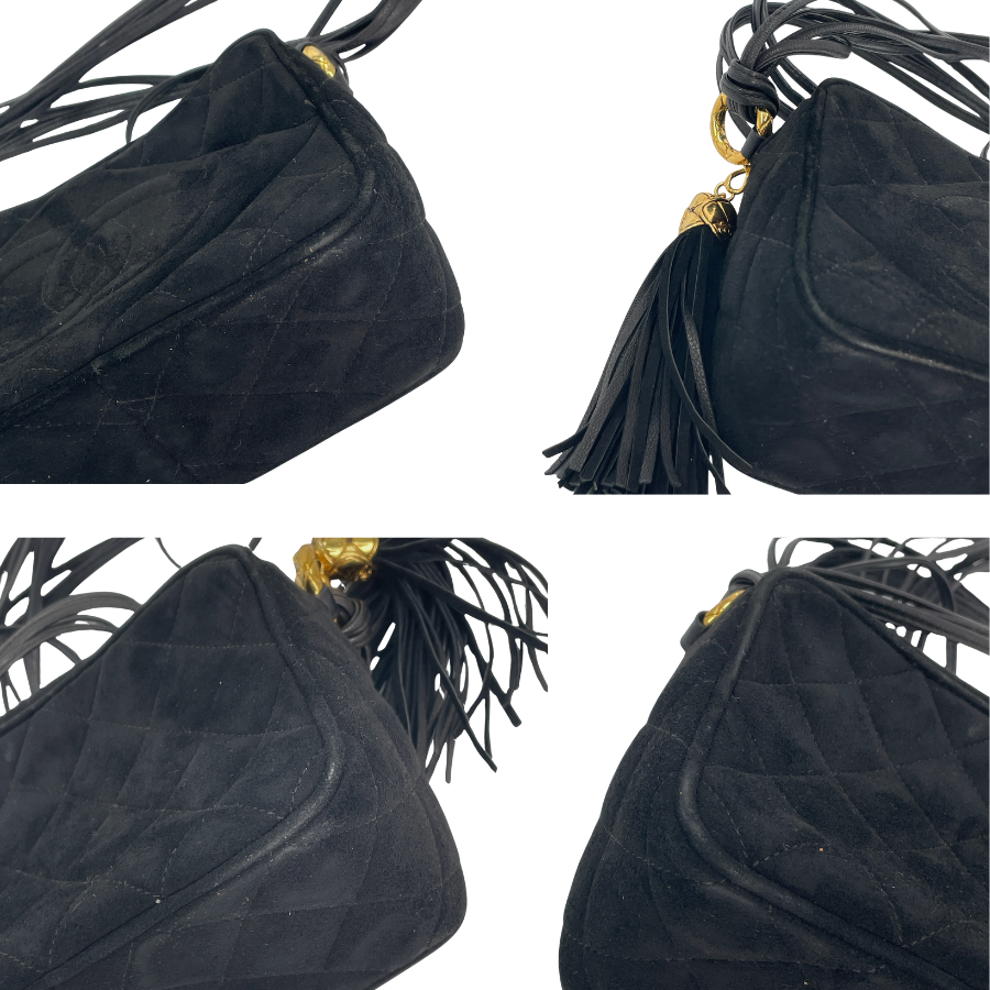 CHANEL ショルダーバッグ 黒 スエード