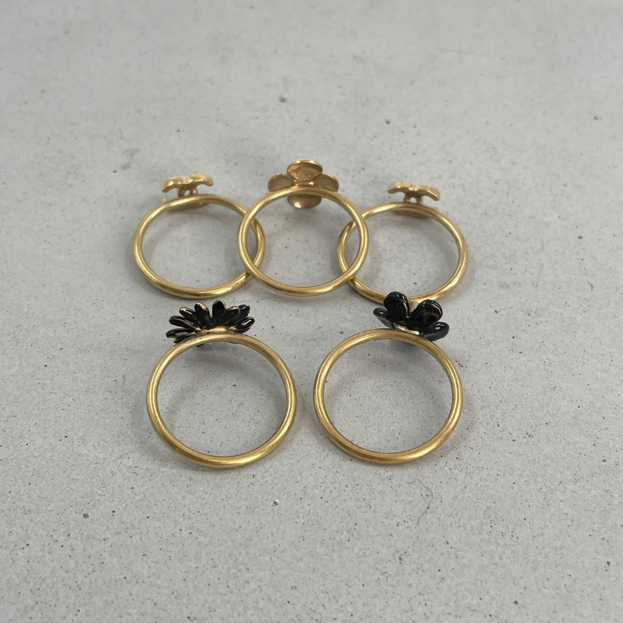 CHANEL アイコンシリーズ カメリアリング 5点セット