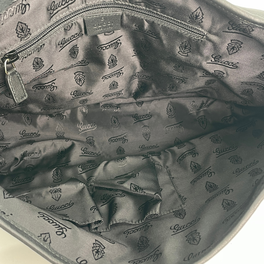 GUCCI グッチシマ レザー ショルダーバッグ ブラック