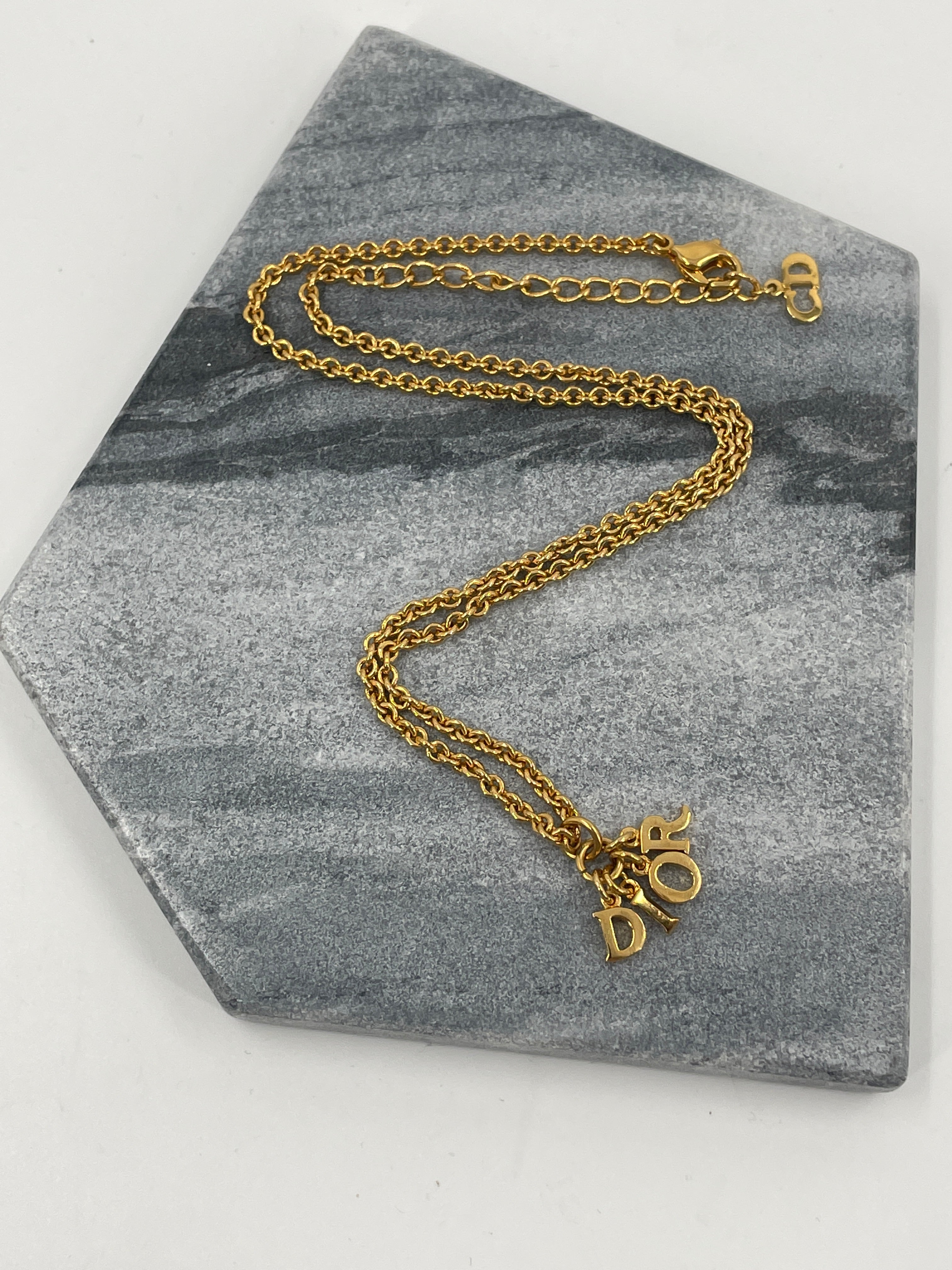 Christian dior gold chain necklace sale