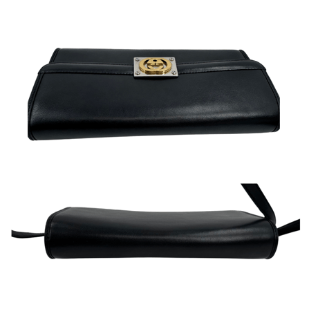 GUCCI インターロッキング レザー ショルダーバッグ