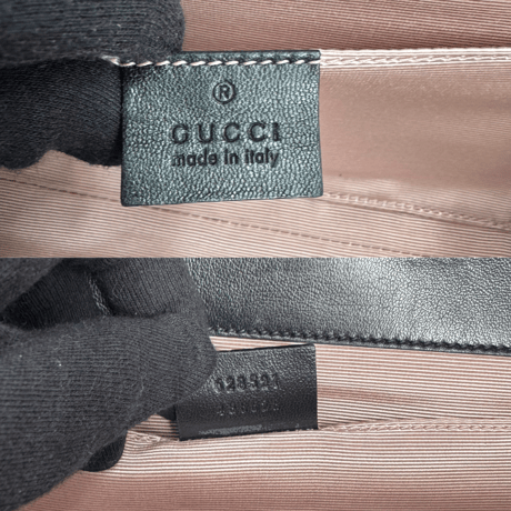 GUCCI インターロッキング レザー ショルダーバッグ