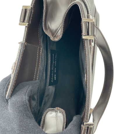 Ferragamo ハンドバッグ レザー ブラウン
