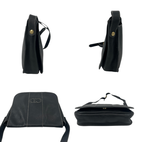 CHRISTIAN DIOR ショルダーバッグ ブラック レザー