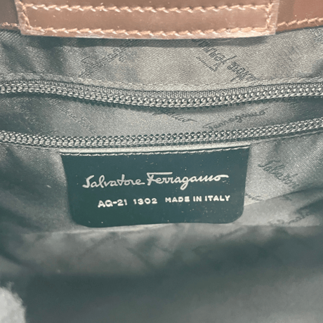 Ferragamo ハンドバッグ レザー ブラウン