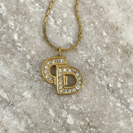 DIOR ネックレス CDロゴ ヴィンテージ ゴールド JU404