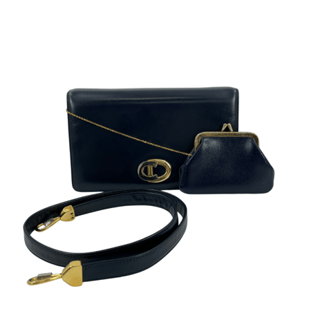 DIOR レザーショルダーバッグ コインケース