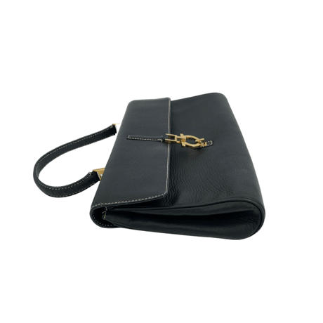 SALVATORE FERRAGAMO ハンドバッグ レザー ブラック