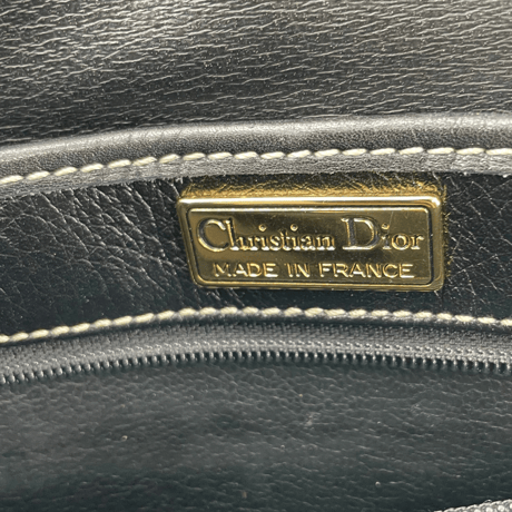 CHRISTIAN DIOR ショルダーバッグ ブラック レザー