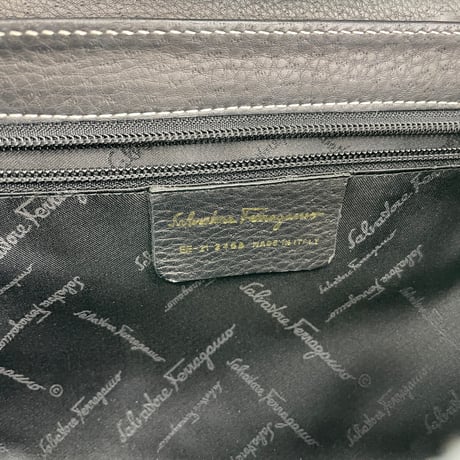 SALVATORE FERRAGAMO ハンドバッグ レザー ブラック