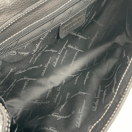 SALVATORE FERRAGAMO ハンドバッグ レザー ブラック