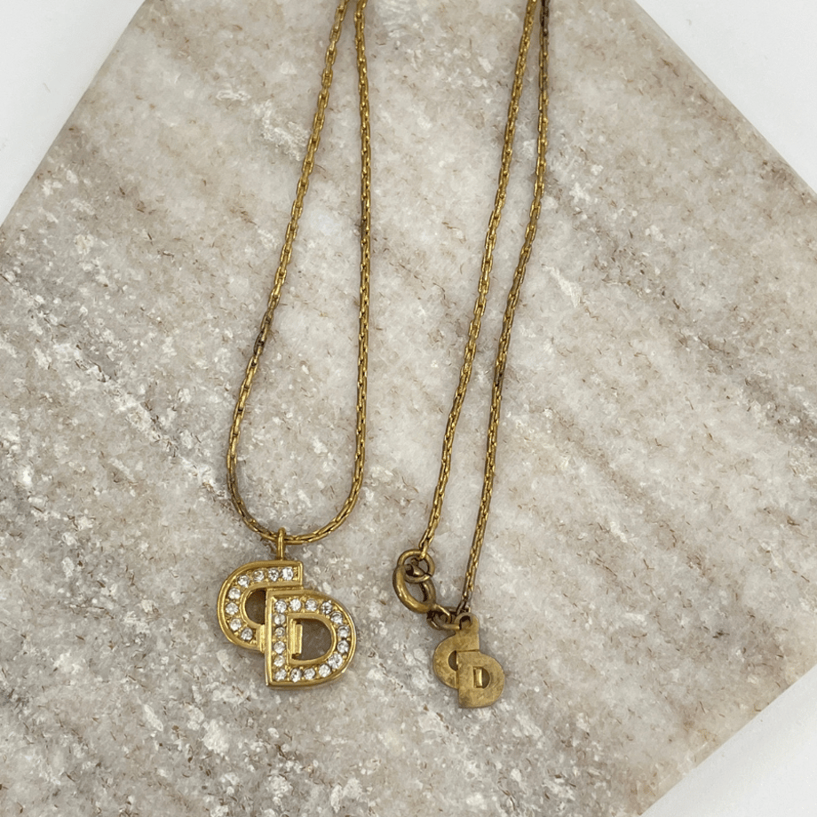 DIOR ネックレス CDロゴ ヴィンテージ ゴールド JU404