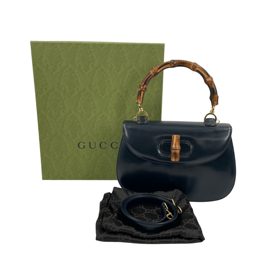 GUCCI バンブー 2way ダークネイビー