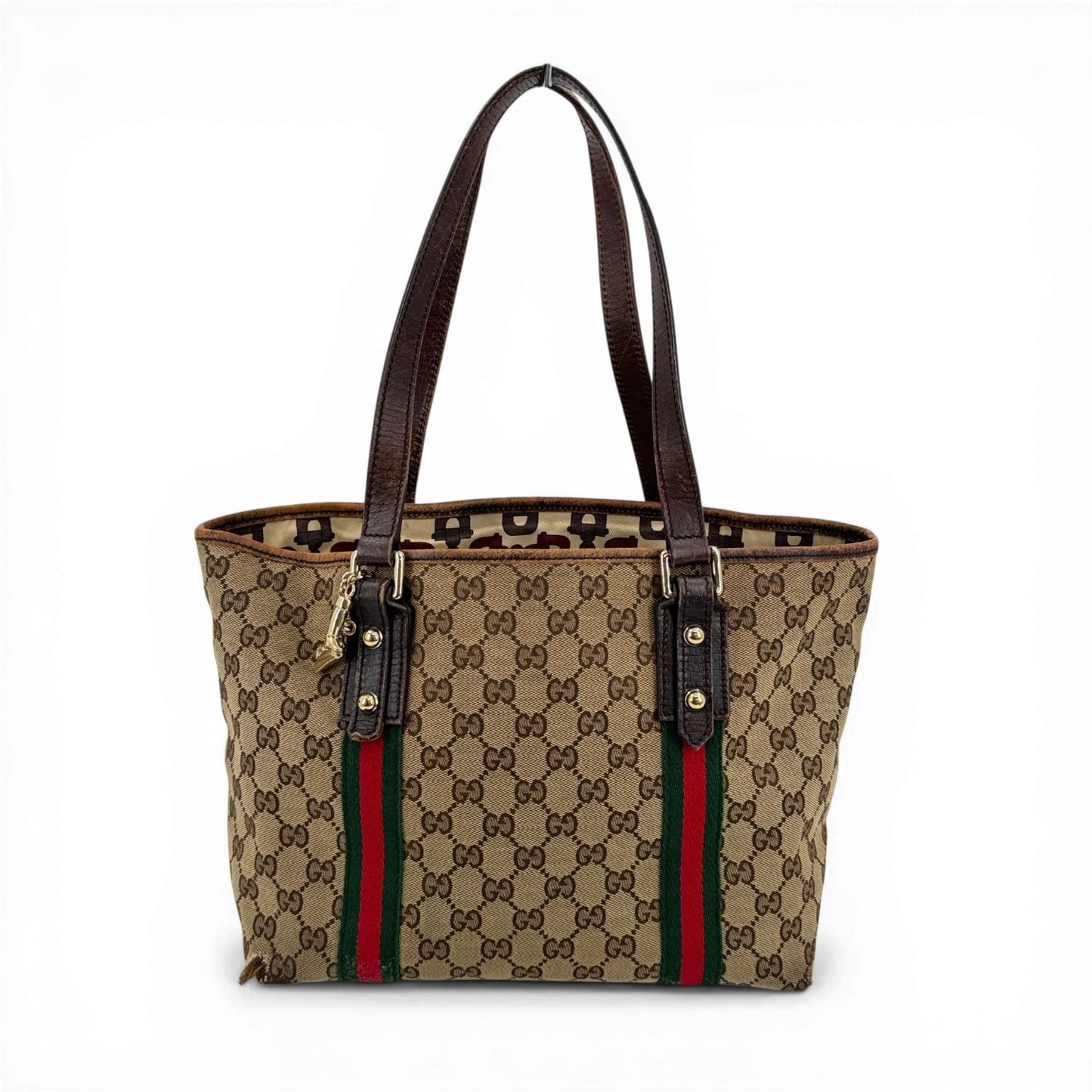 GUCCI GGキャンバス シェリーライン ベージュ トートバッグ