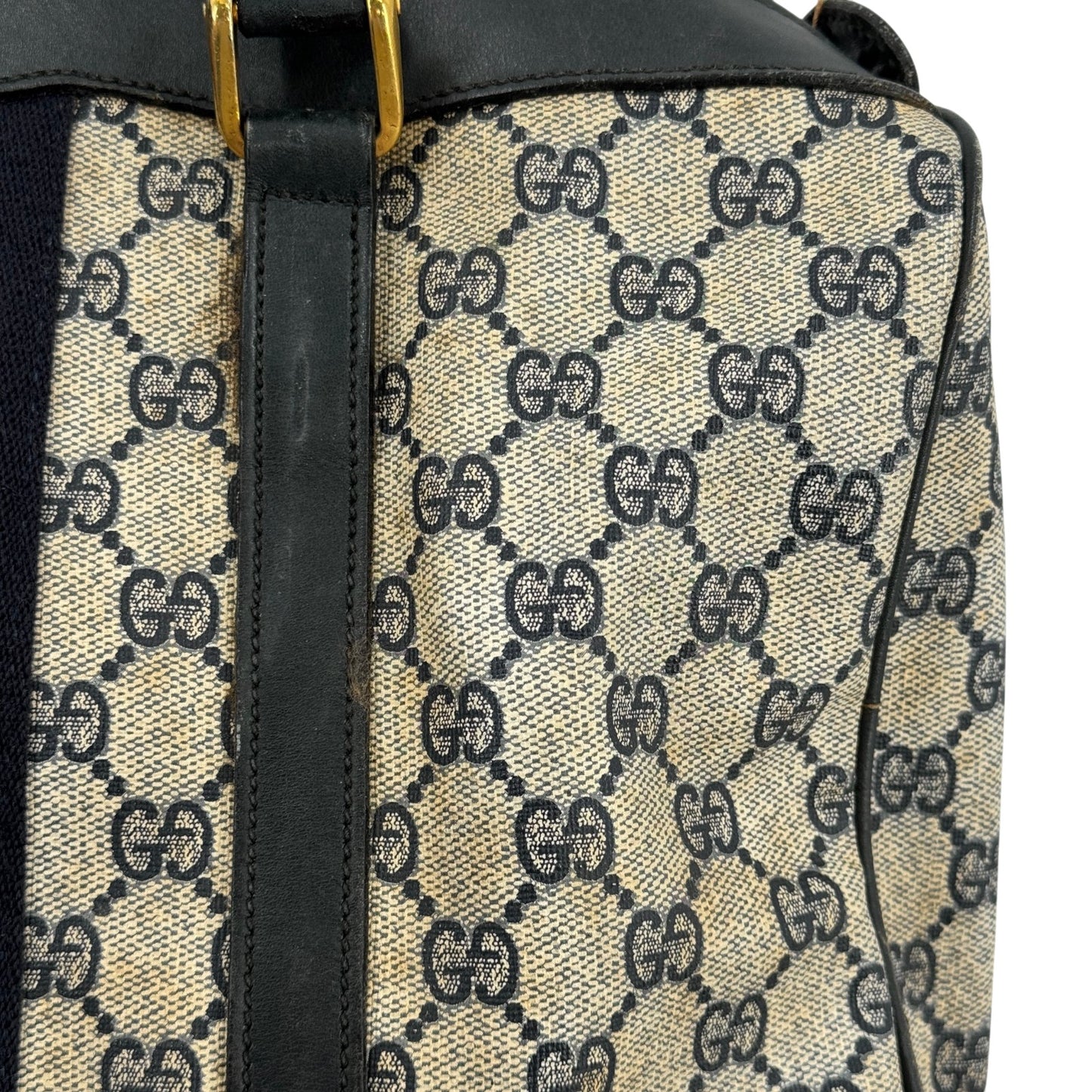 GUCCI GGスプリーム シェリーライン ベージュ ボストンバッグ