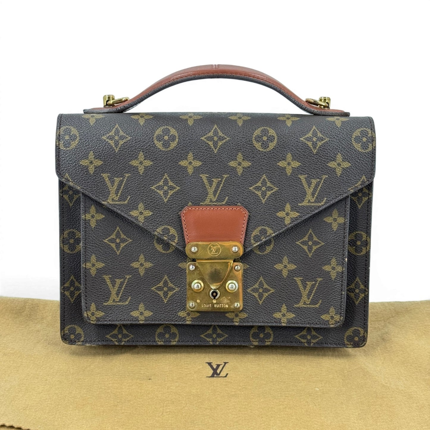 LOUIS VUITTON モンソー モノグラム ブラウン 2WAY ハンドバッグ M51187