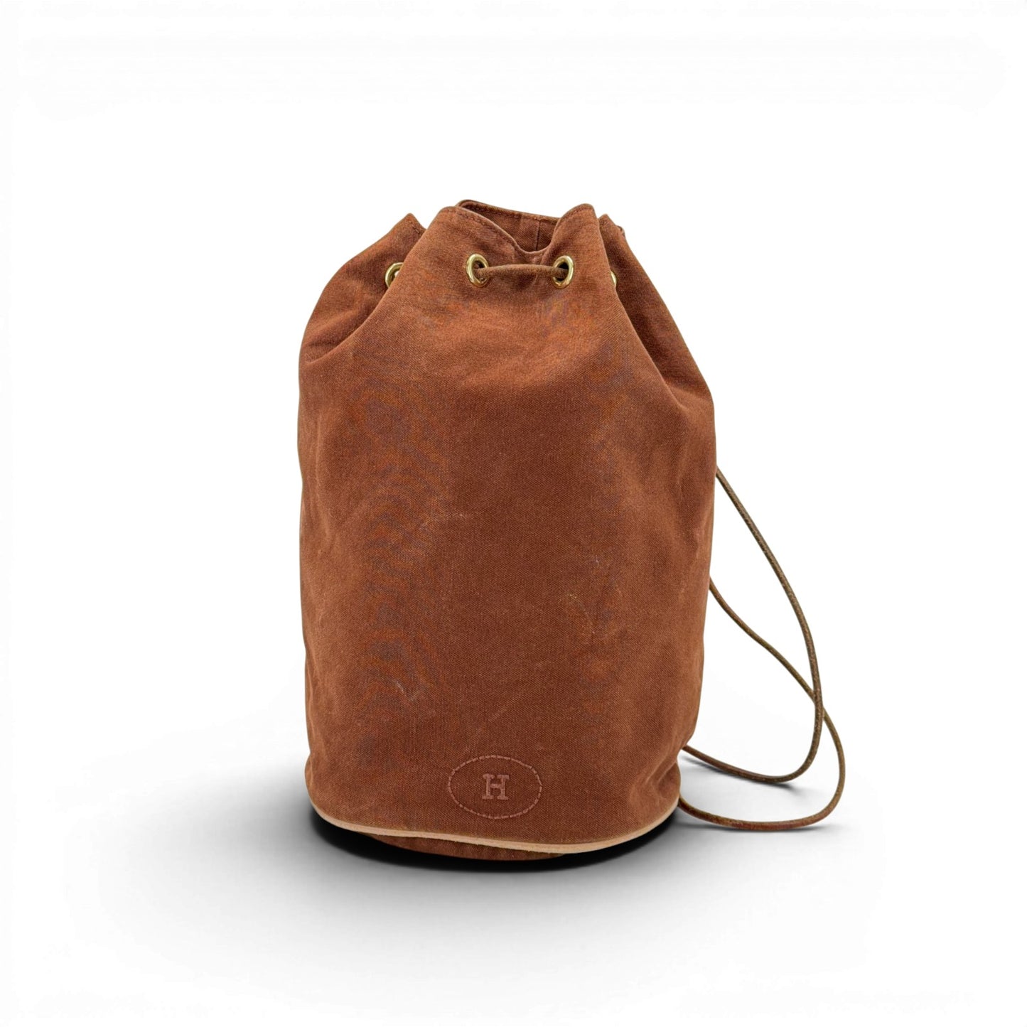 HERMES ポロションミミル PM ブラウン キャンバス 巾着 バックパック