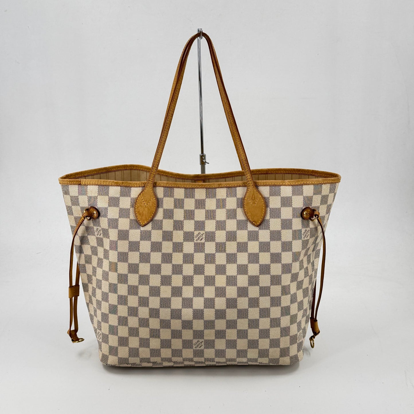 LOUIS VUITTON ネヴァーフルMM ダミエ・アズール ホワイトキャンバス トートバッグ N51107