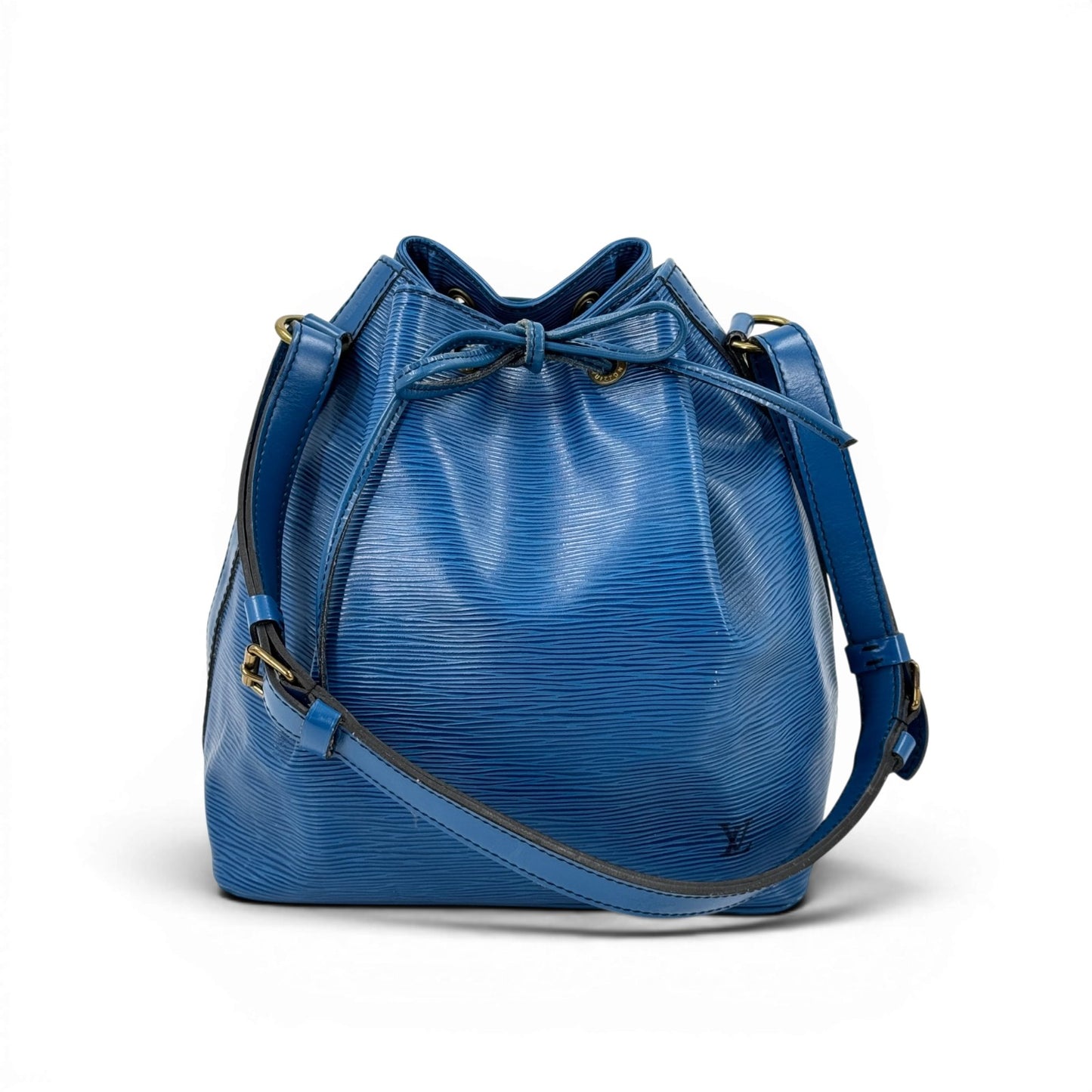 LOUIS VUITTON プチ・ノエ エピ ブルーレザー 巾着 バケットショルダーバッグ M44105
