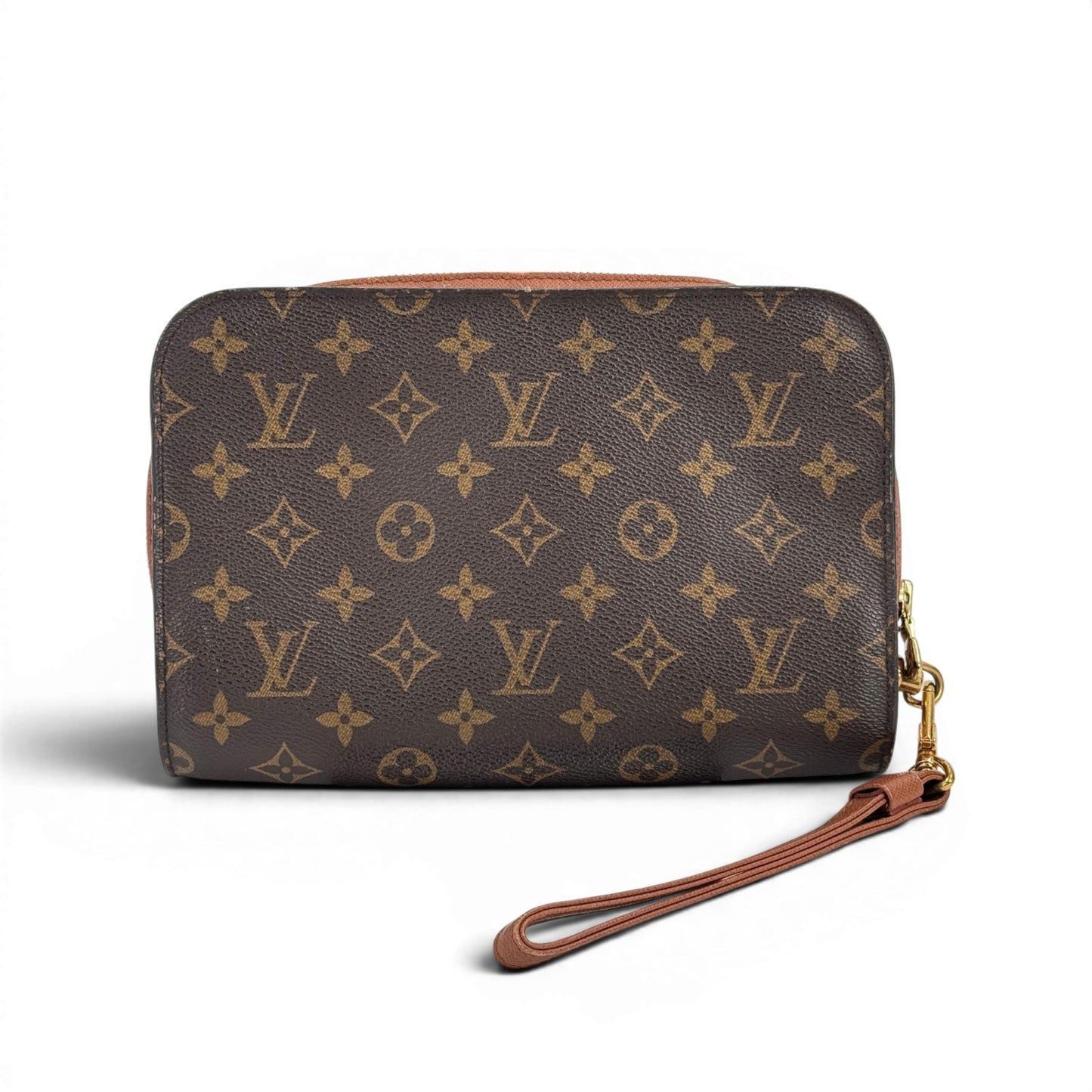 LOUIS VUITTON オルセー モノグラム キャンバス ブラウン ジップ リストクラッチバッグ M51790