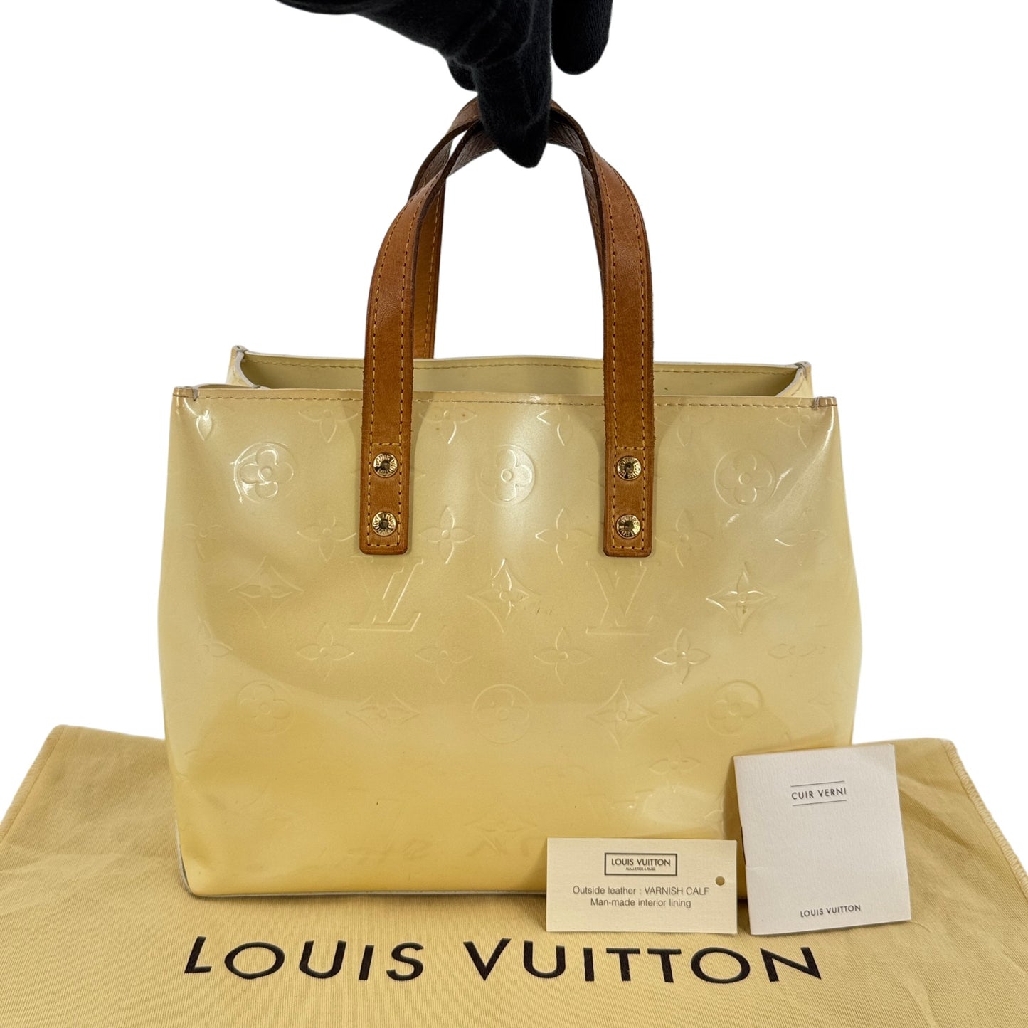 LOUIS VUITTON リードPM モノグラム・ヴェルニ レザー パール ハンドバッグ M91336