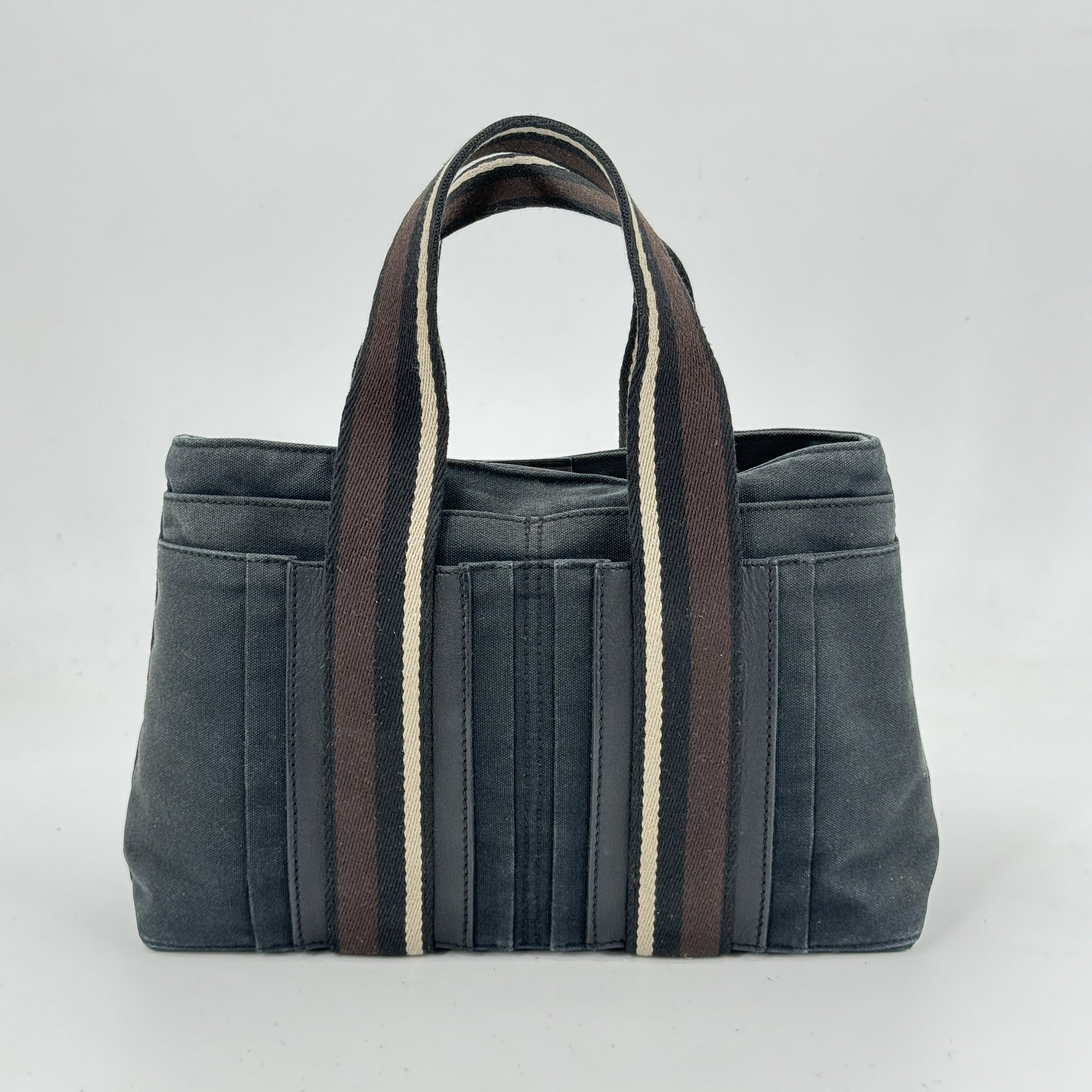 HERMES トロカ ホリゾンタルPM キャンバス レザー トートバッグ